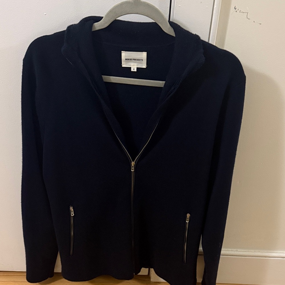 Norse projects Navy Blue Zip-Up Hoodie